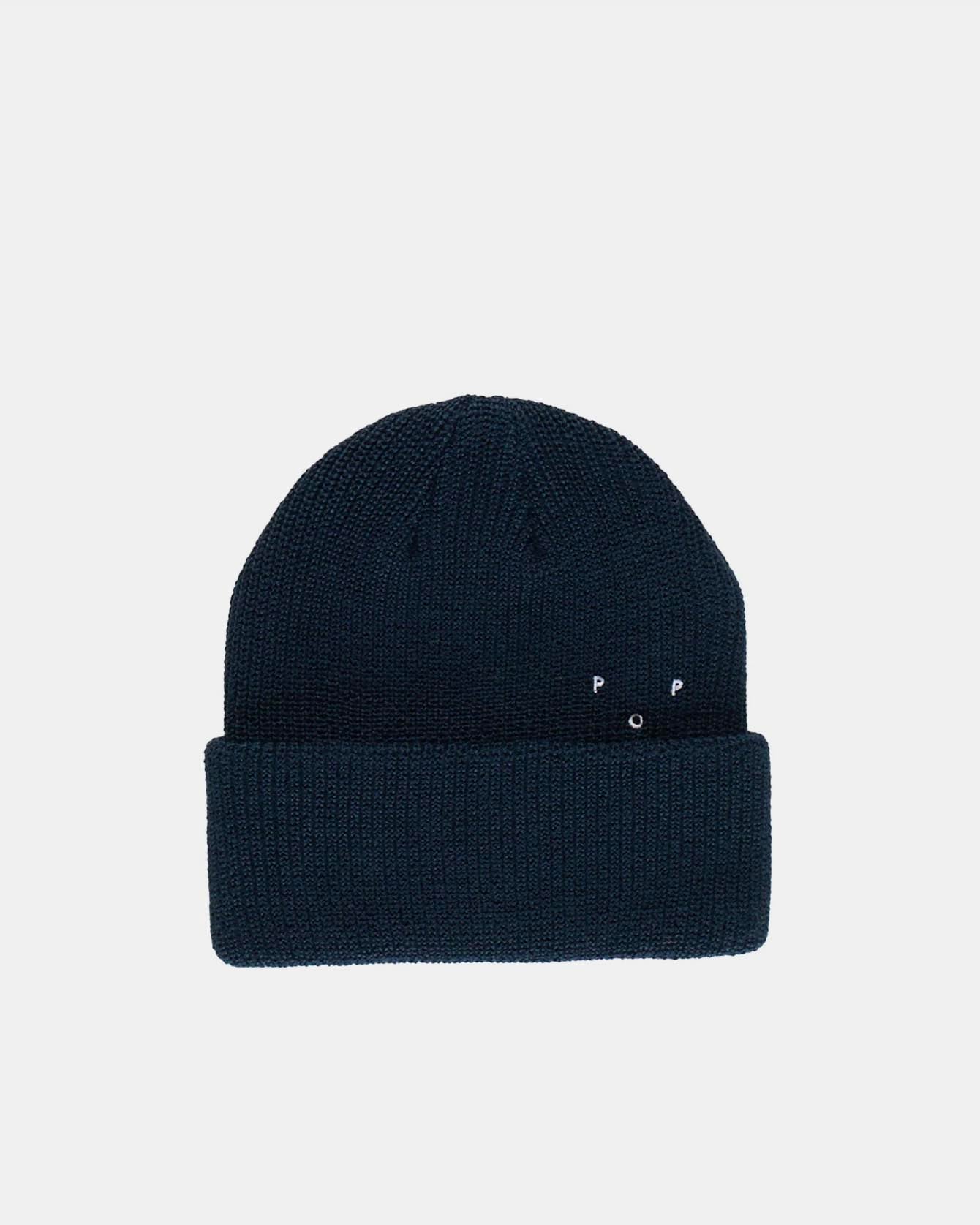 pop trading co basic logo beanie navy