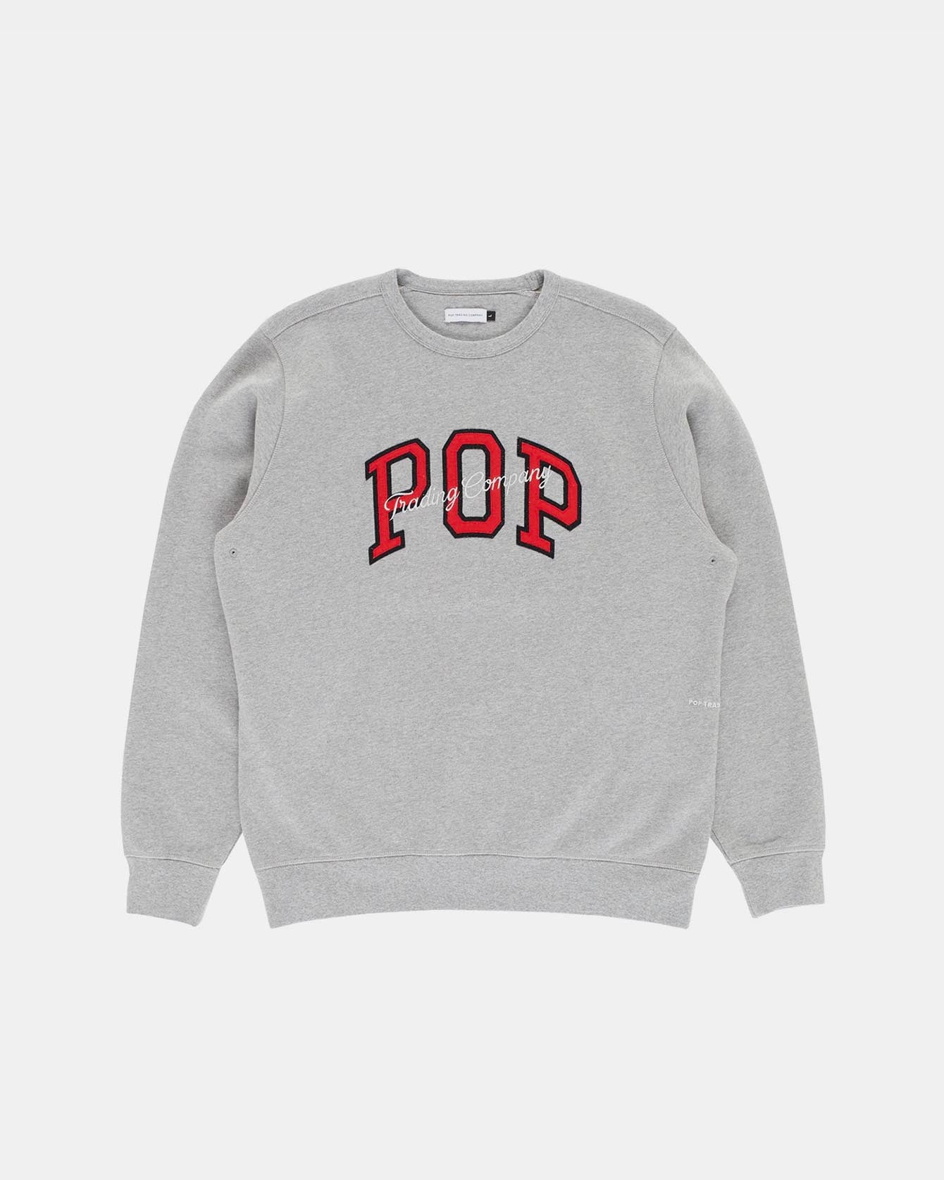 pop trading company Arch Crewneck Sweat Light Grey Heather