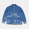 Pop Trading Co Printed Denim Shirt Blue