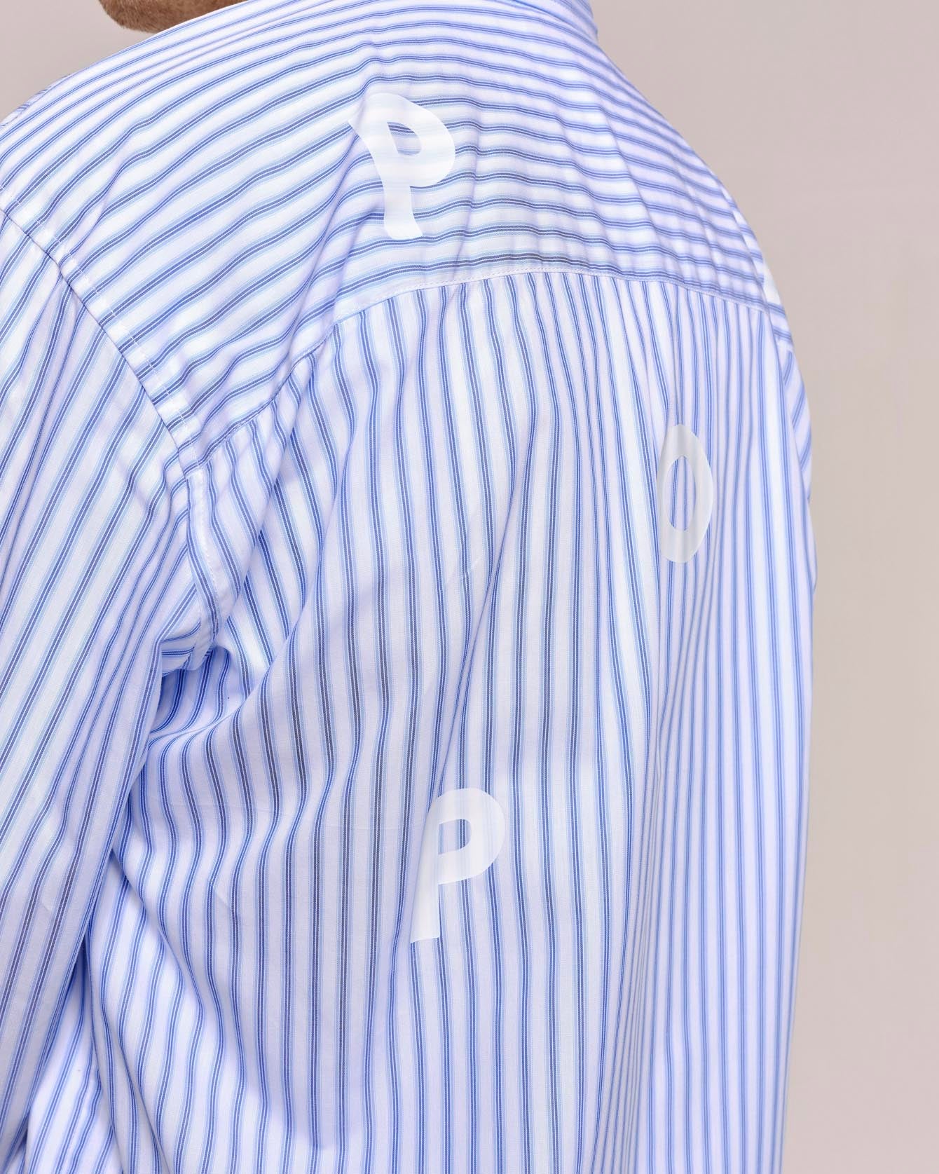 Pop Trading Co Striped Logo Shirt White