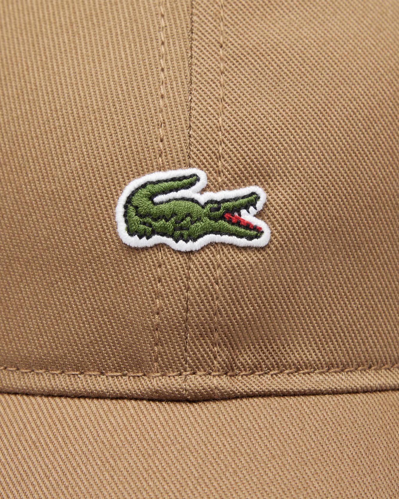 Lacoste Embroidered Twill Baseball Cap Brown