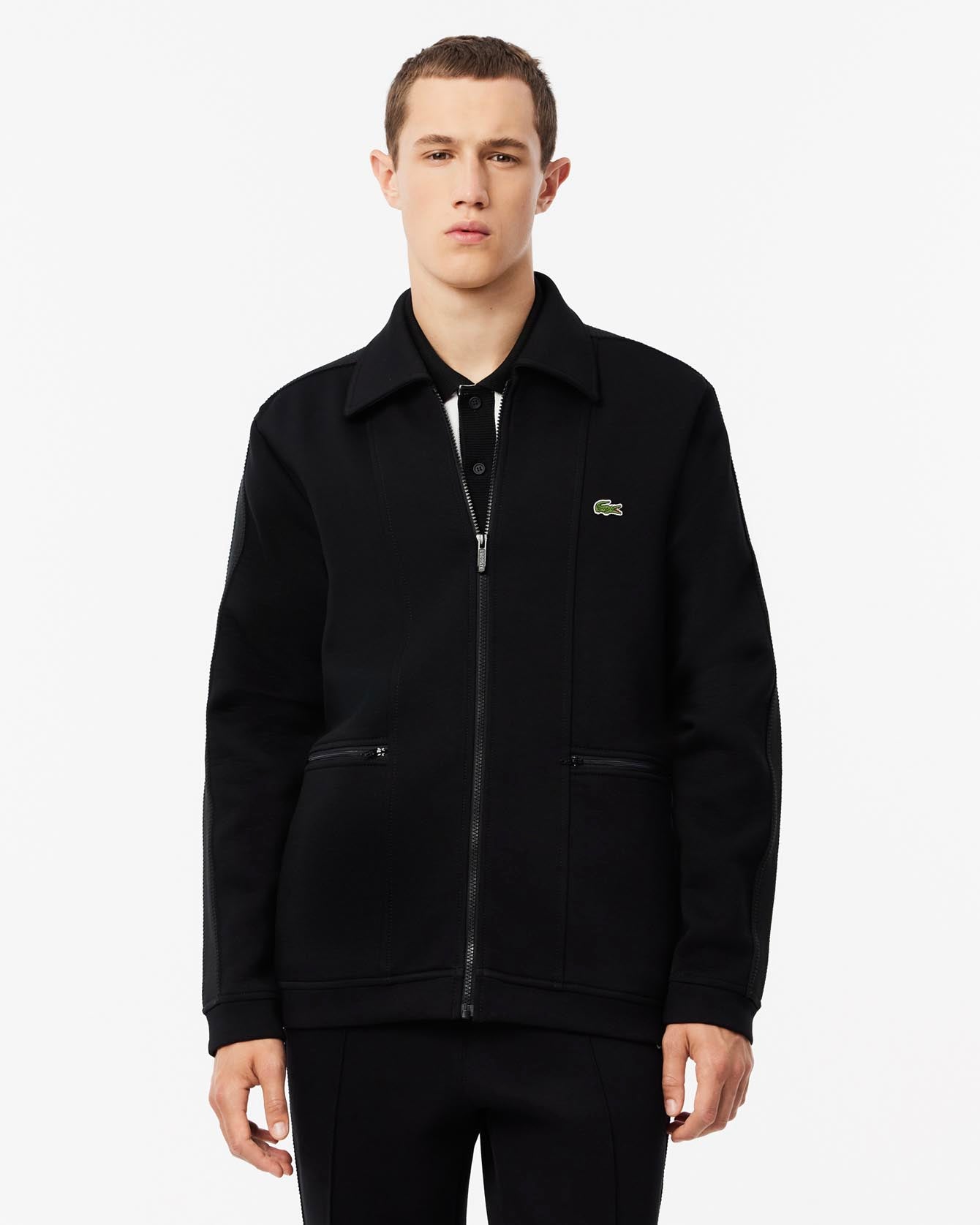 Lacoste High Neck Zip Up Sweatshirt