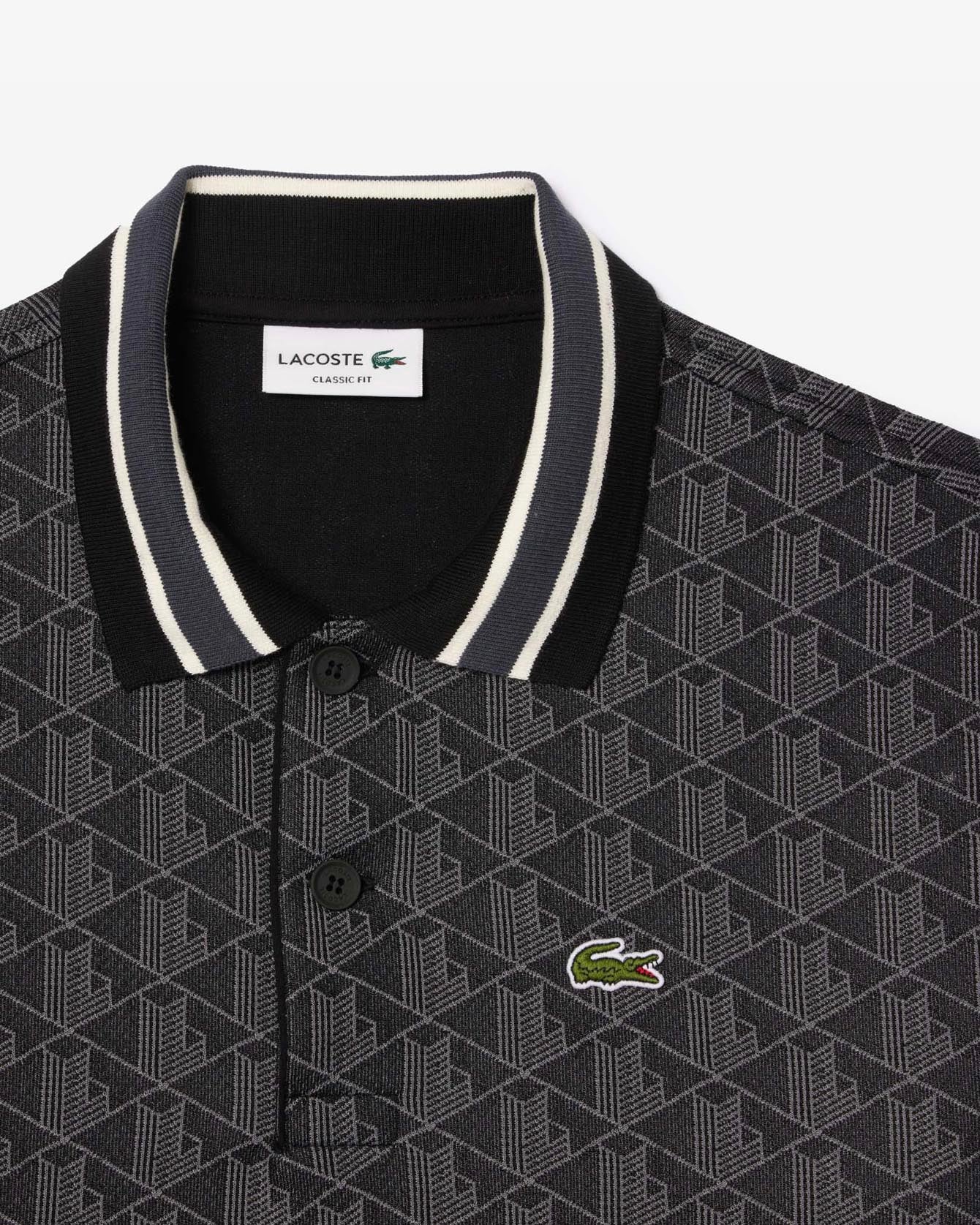 Lacoste Monogram Polo Black