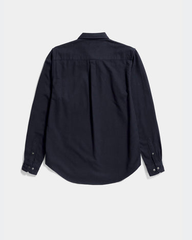 norse projects osvald organic cotton flannel shirt dark navy