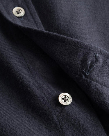 norse projects Osvald Organic Flannel Shirt Dark Navy