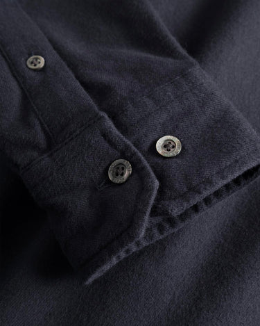 norse projects Osvald Organic Flannel Shirt Dark Navy